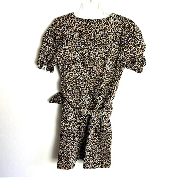 Marissa Webb Carly Canvas Brown Leopard Belted Dress - Picture 11 of 12